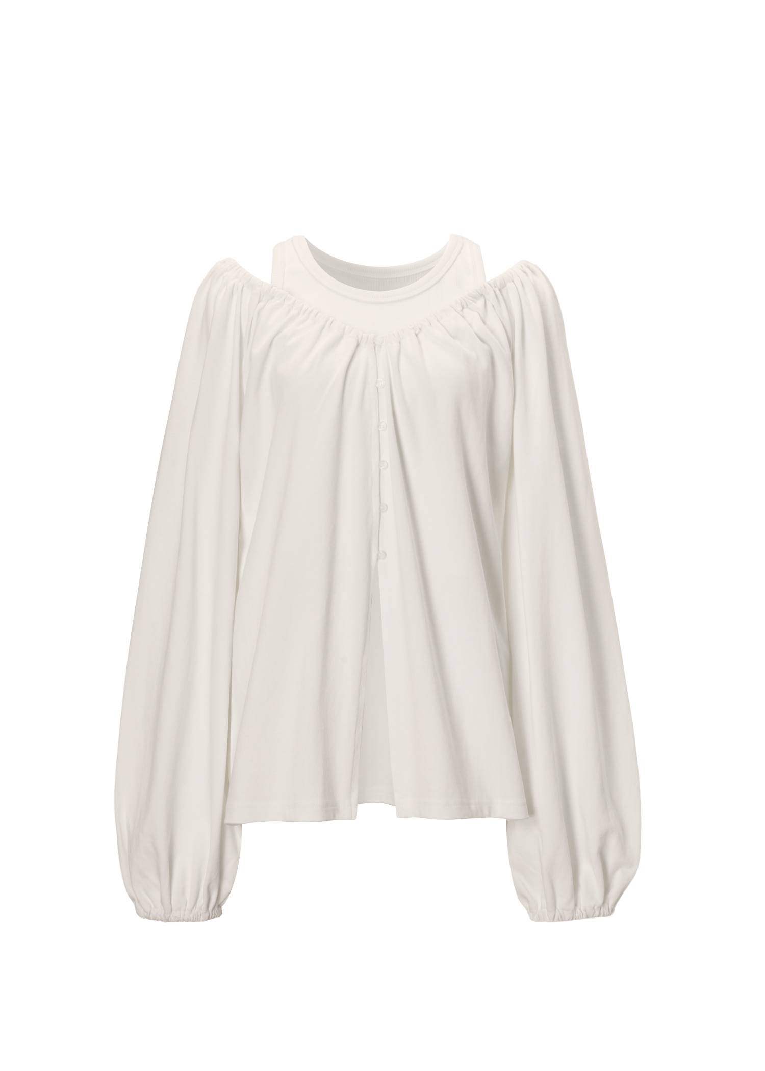 rib tank layered off shoulder tops