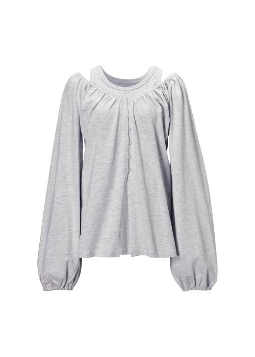rib tank layered off shoulder tops