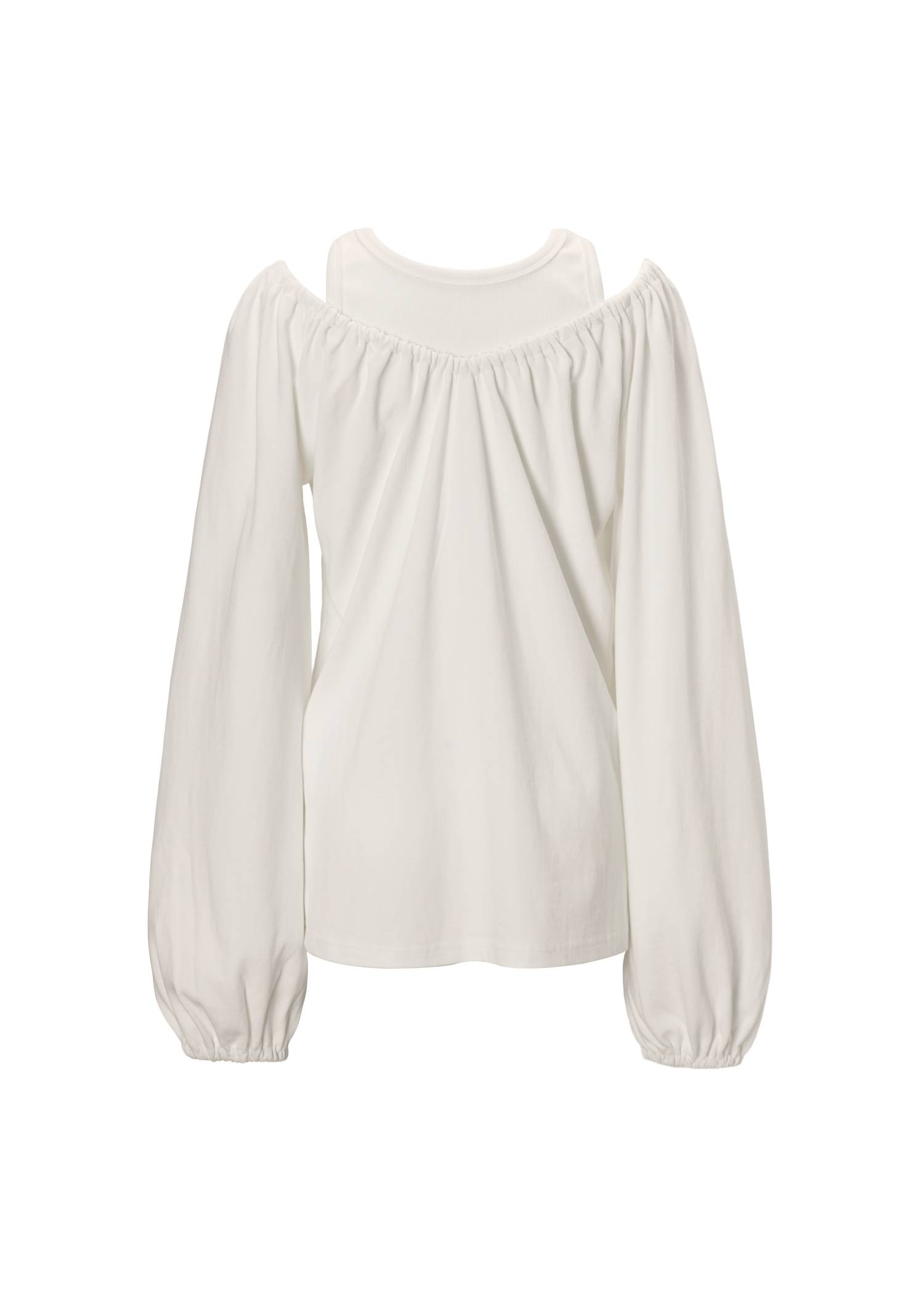 rib tank layered off shoulder tops
