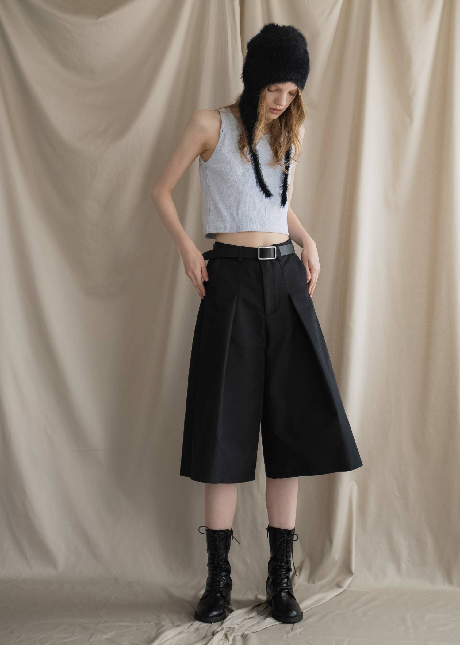 rib tank layered off shoulder tops