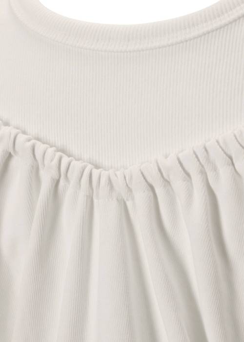 rib tank layered off shoulder tops