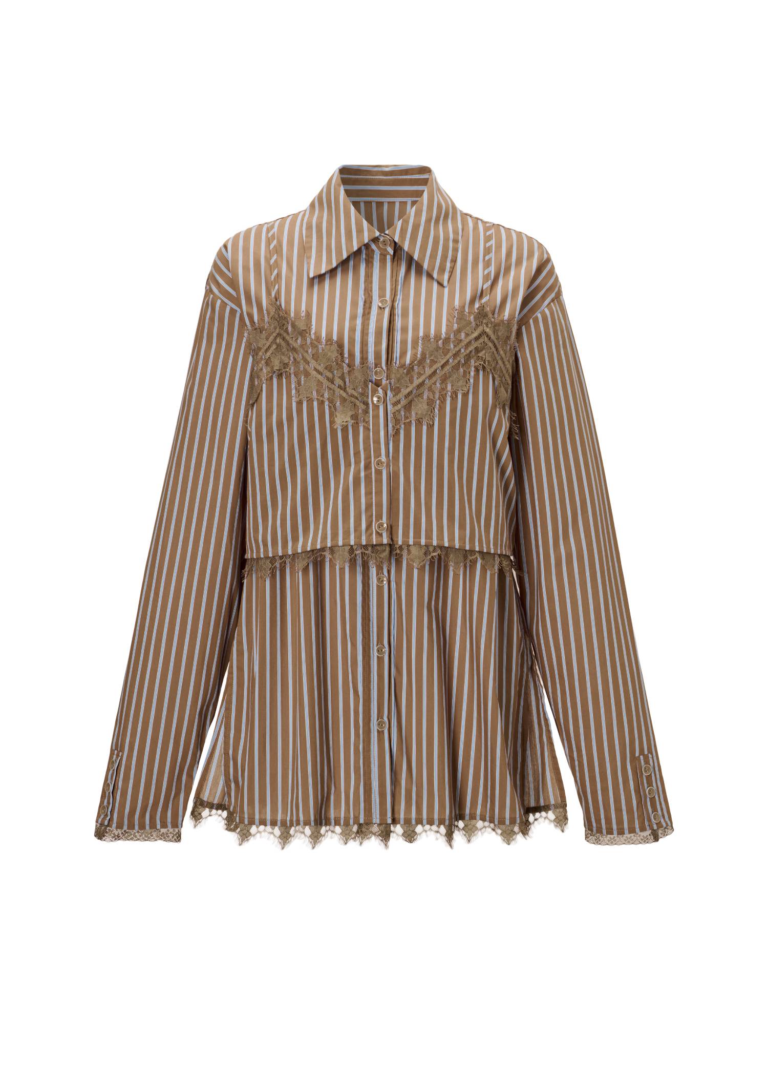 hem lace stripe bustier set SH