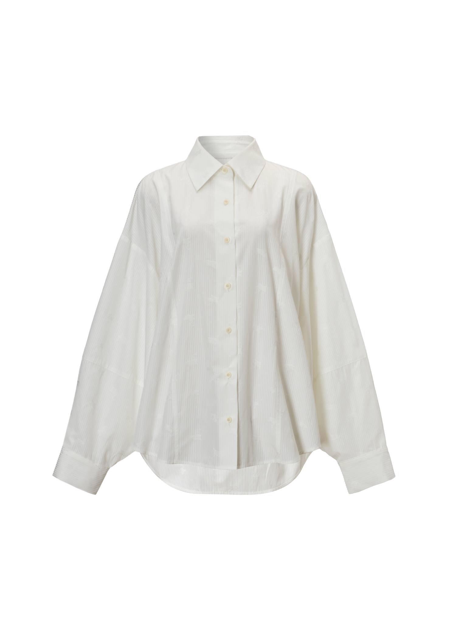 hem tab back volume cocoon stripe shirt