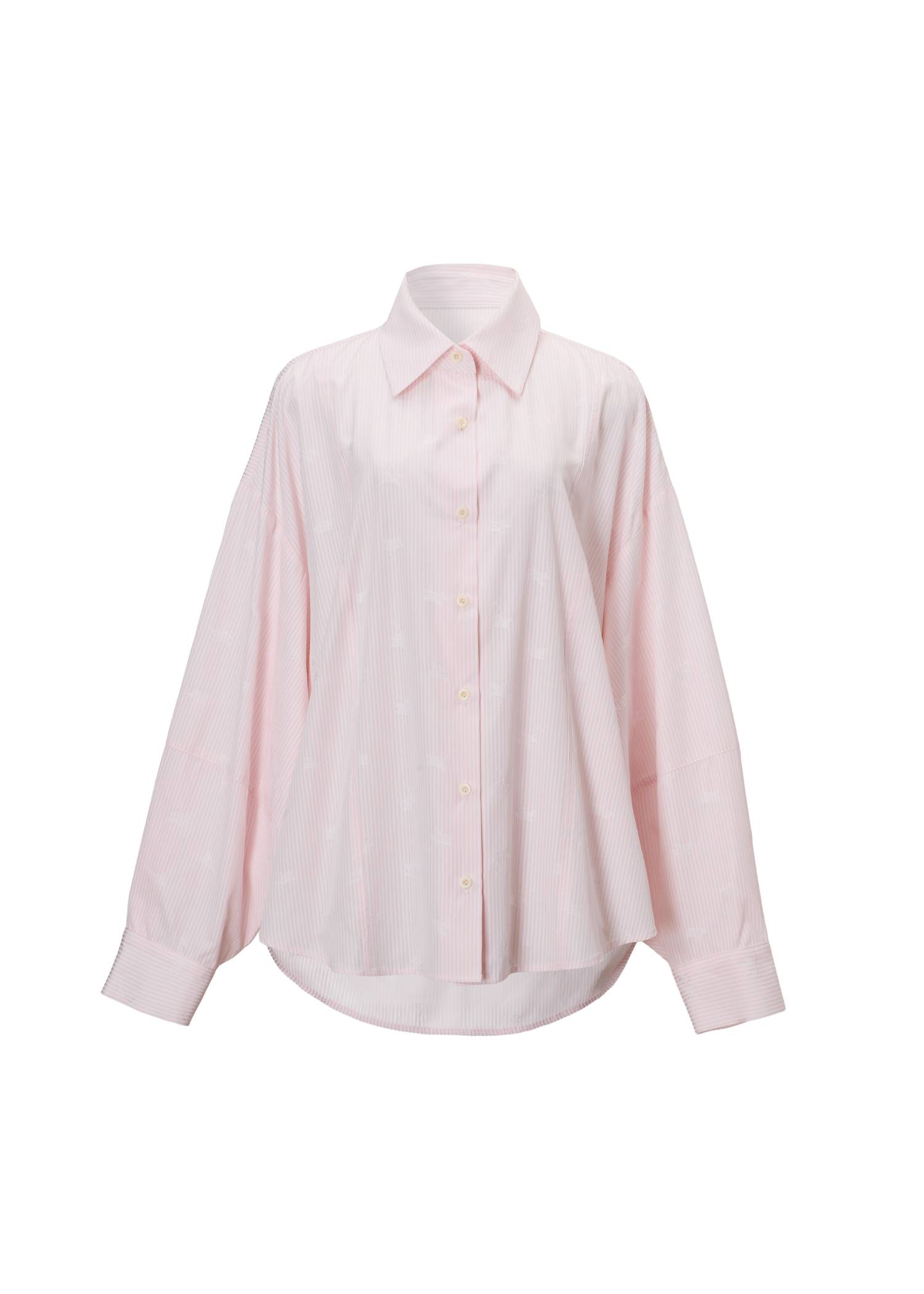 hem tab back volume cocoon stripe shirt