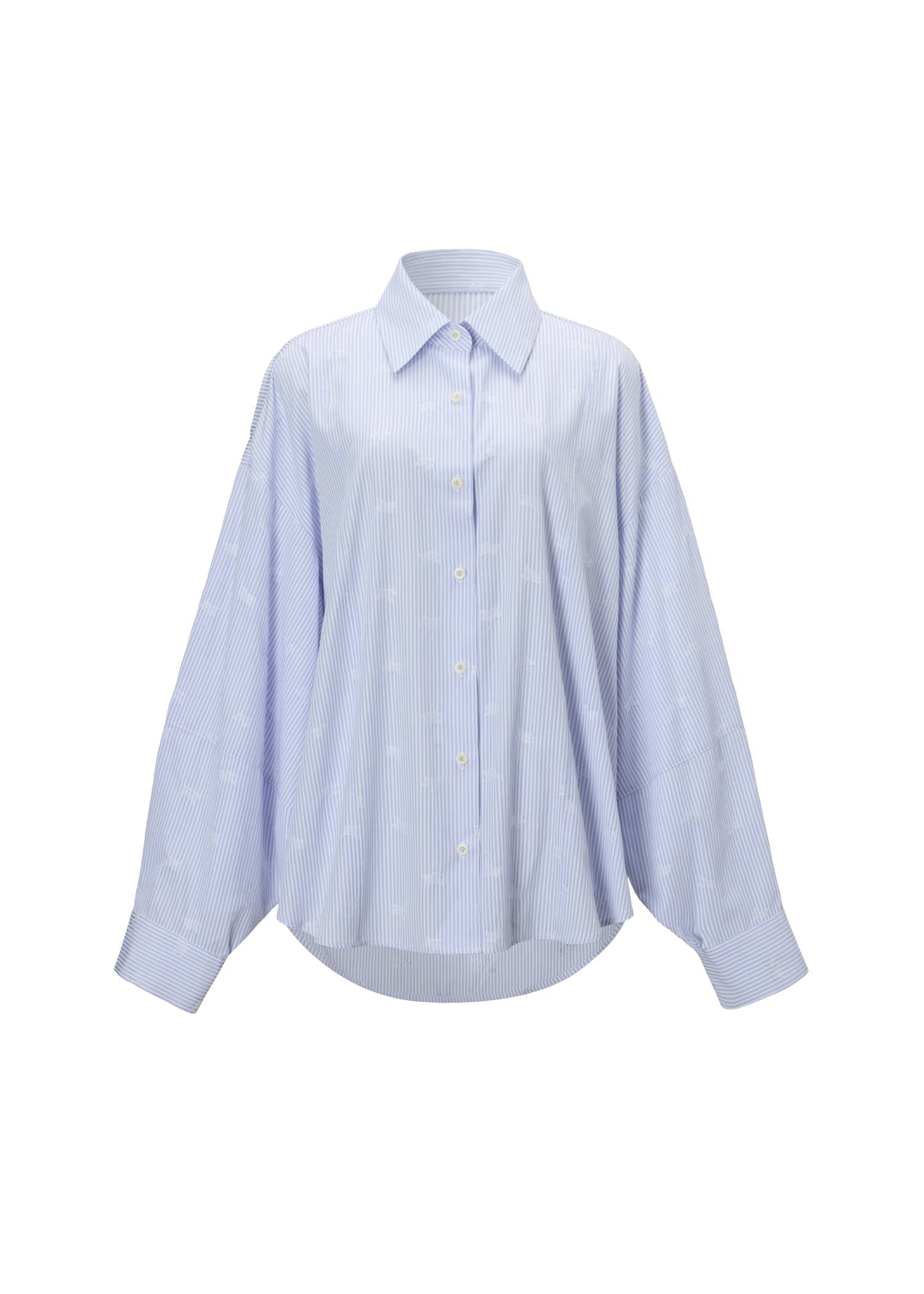 hem tab back volume cocoon stripe shirt