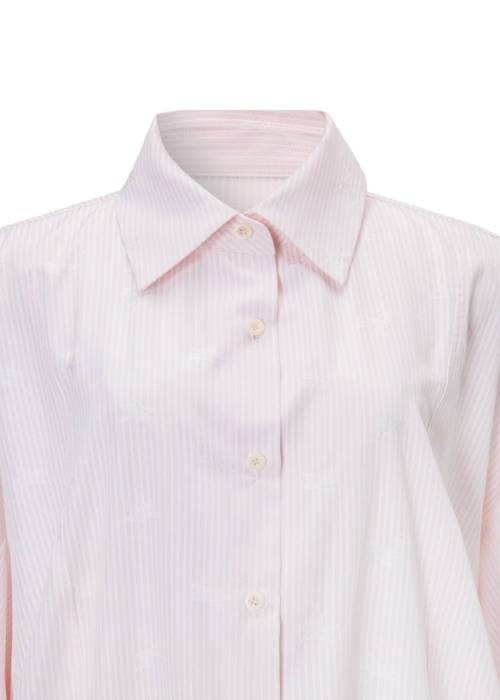 hem tab back volume cocoon stripe shirt