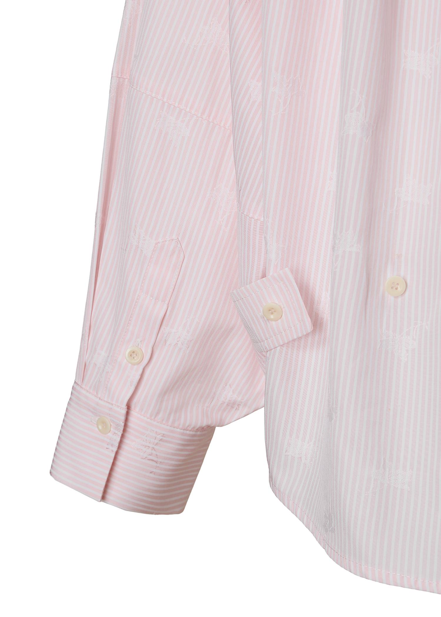 hem tab back volume cocoon stripe shirt