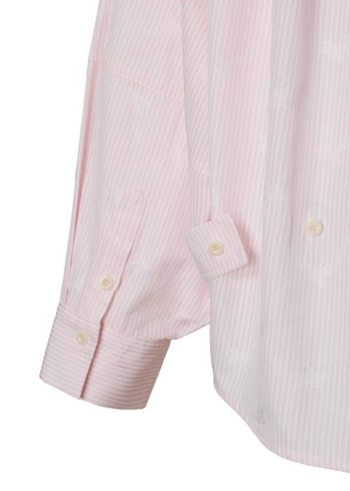 hem tab back volume cocoon stripe shirt