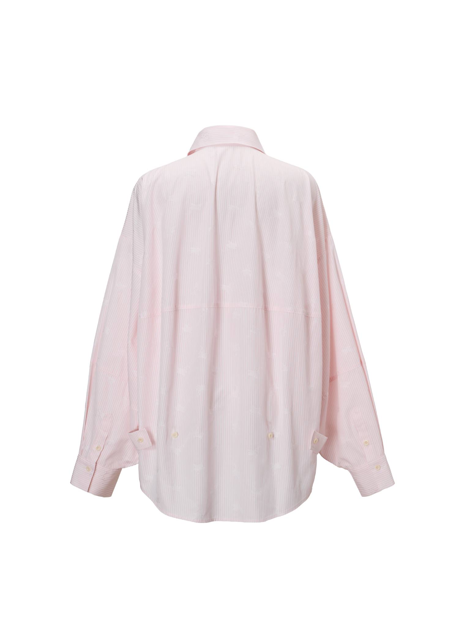 hem tab back volume cocoon stripe shirt