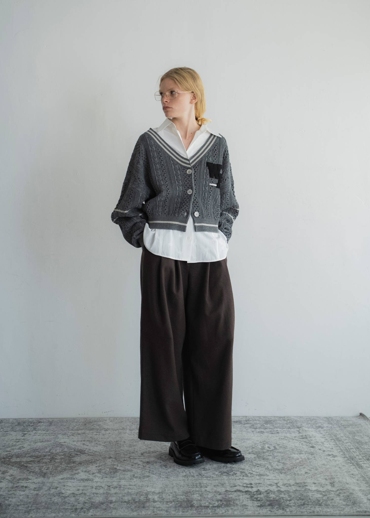 hem tab back volume cocoon stripe shirt