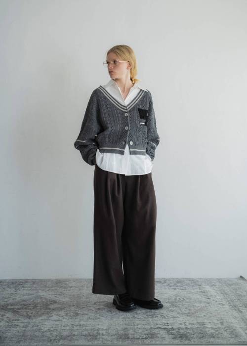 hem tab back volume cocoon stripe shirt