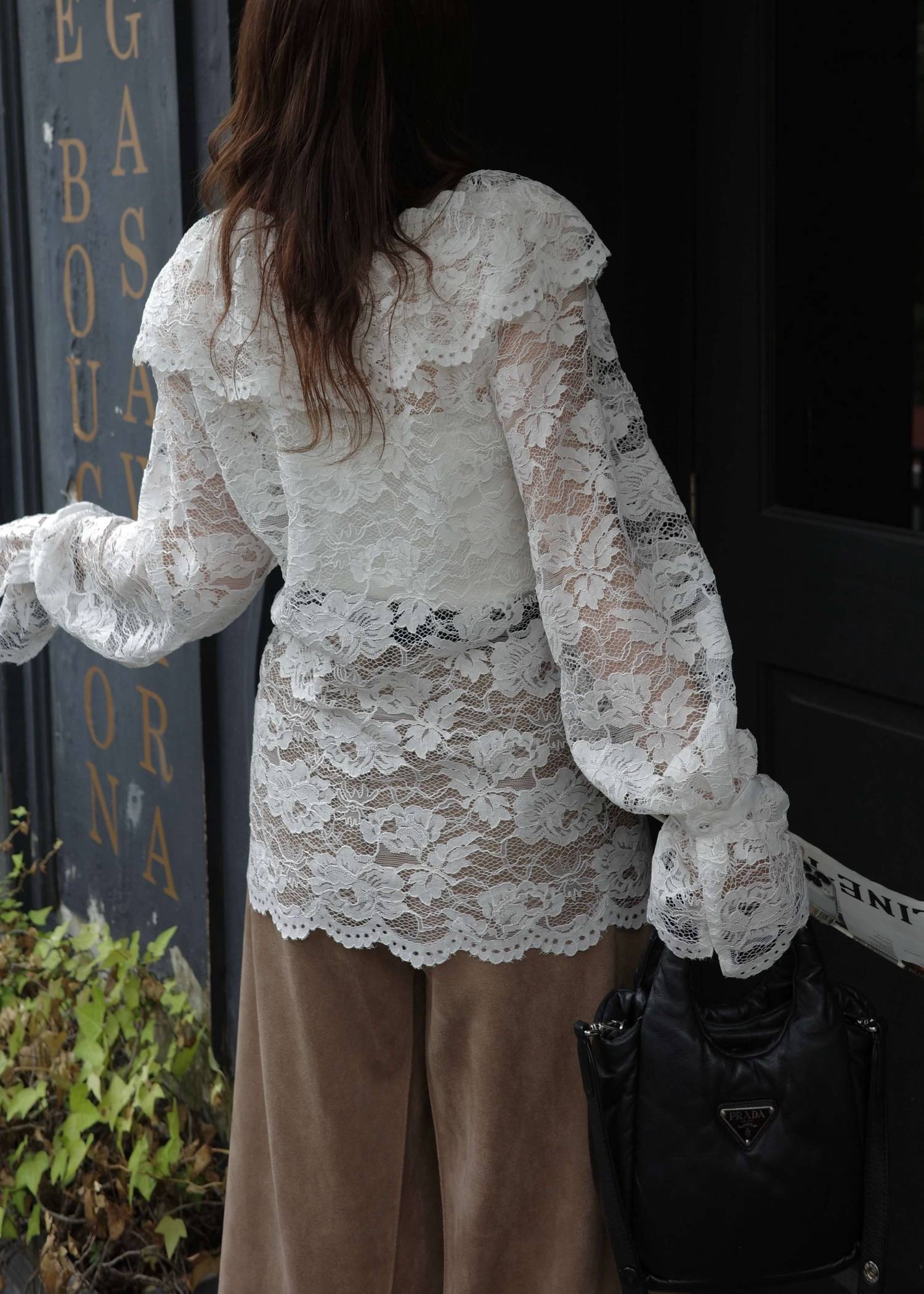 scallop all over lace candy sleeve BL