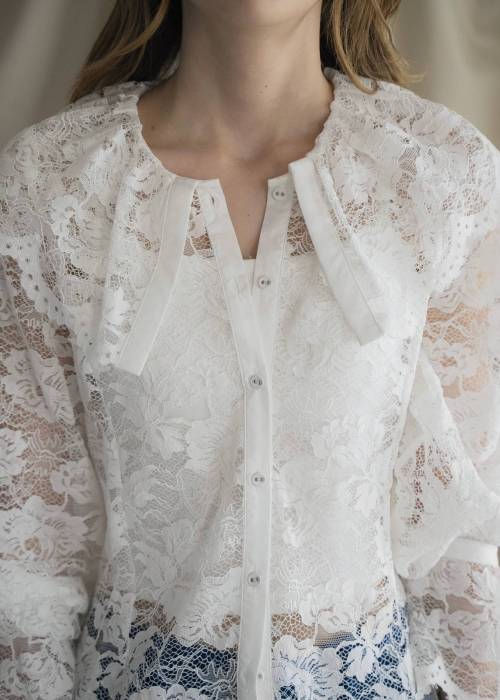 scallop all over lace candy sleeve BL