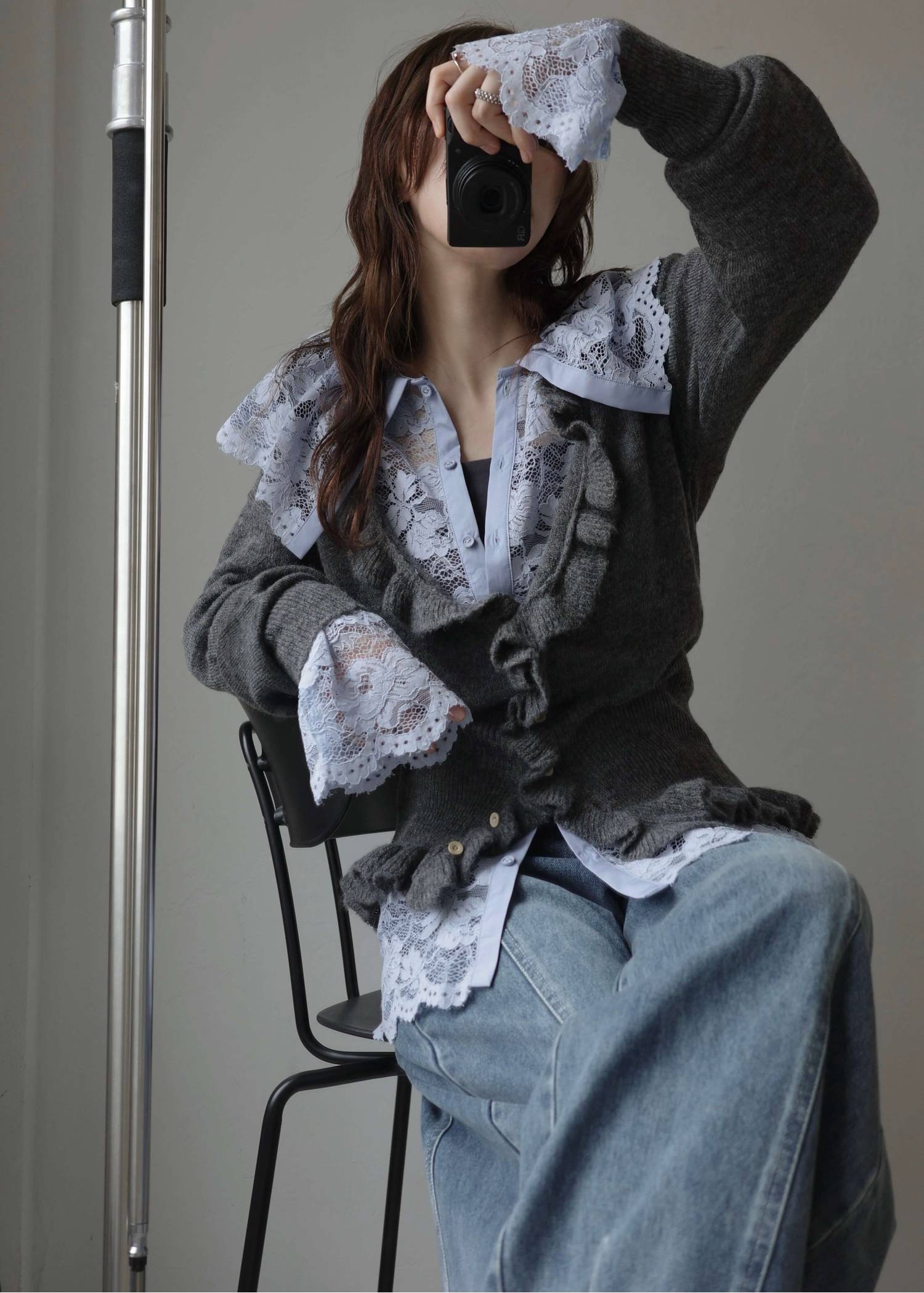 scallop all over lace candy sleeve BL