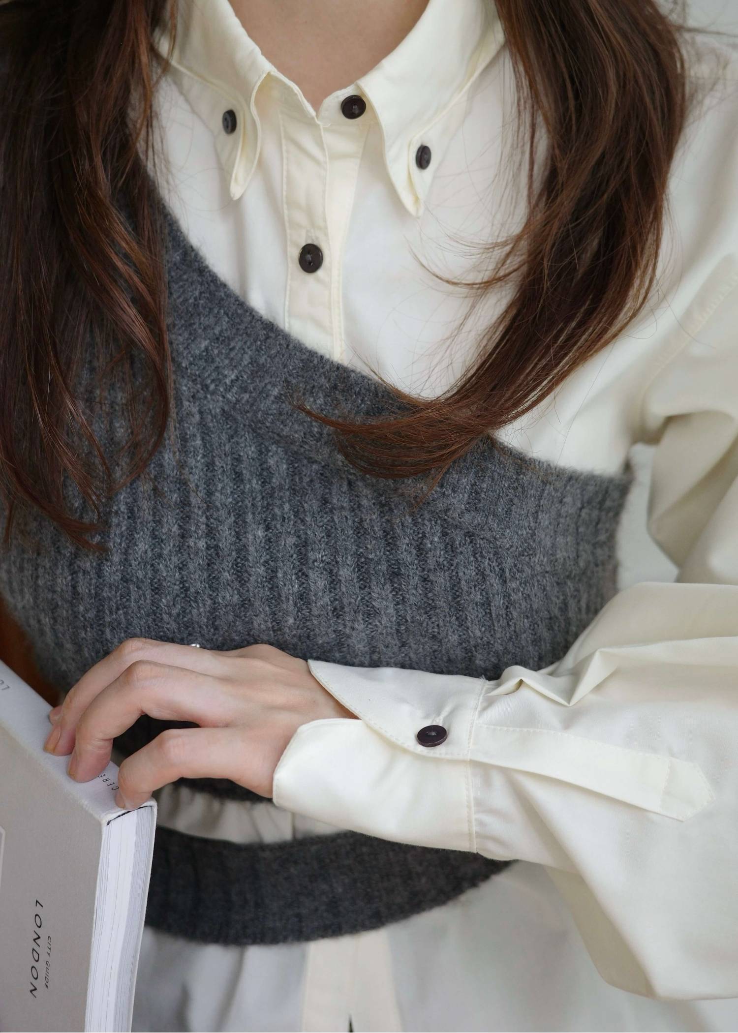 one shoulder knit fold collar docking SH