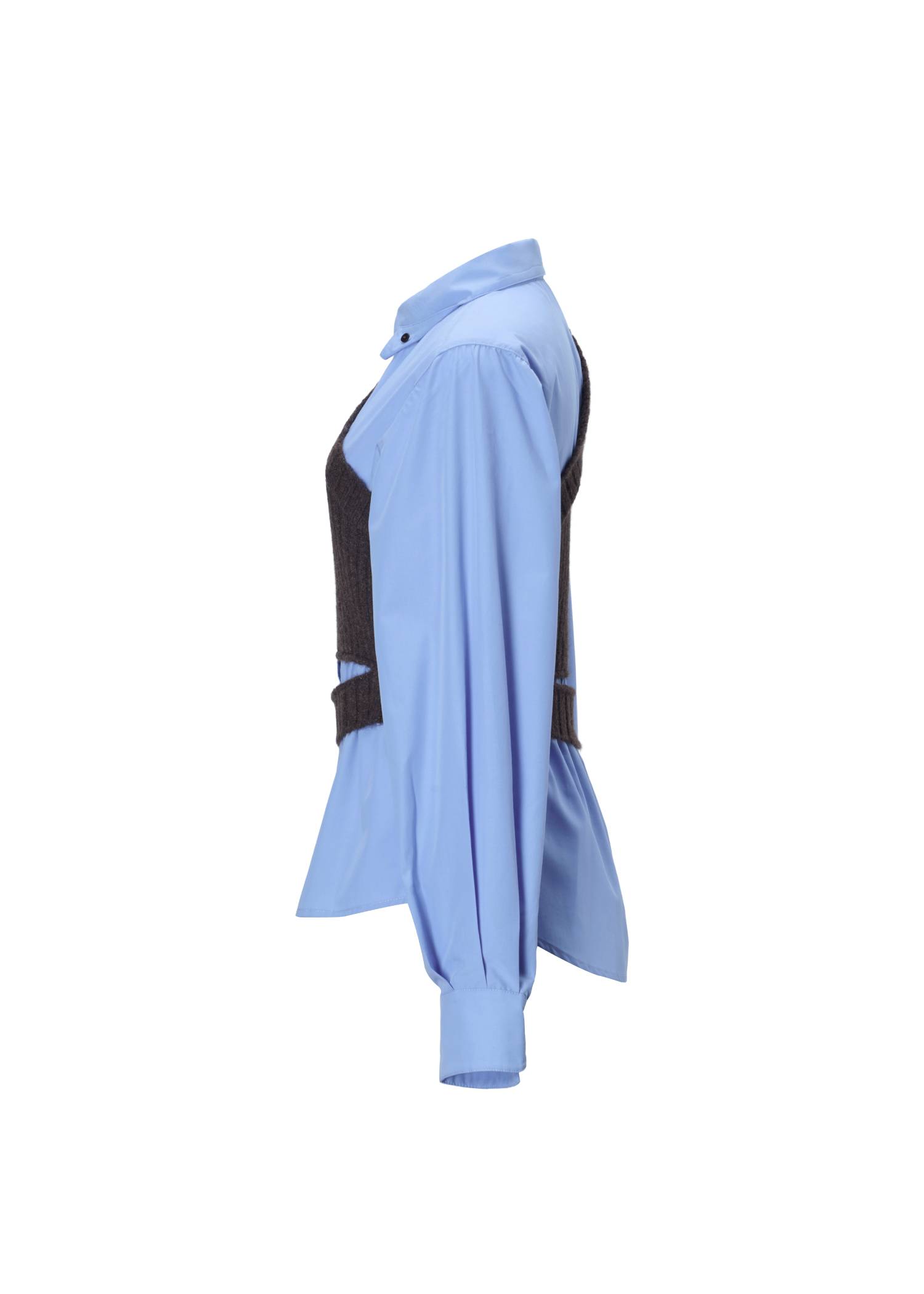 one shoulder knit fold collar docking SH