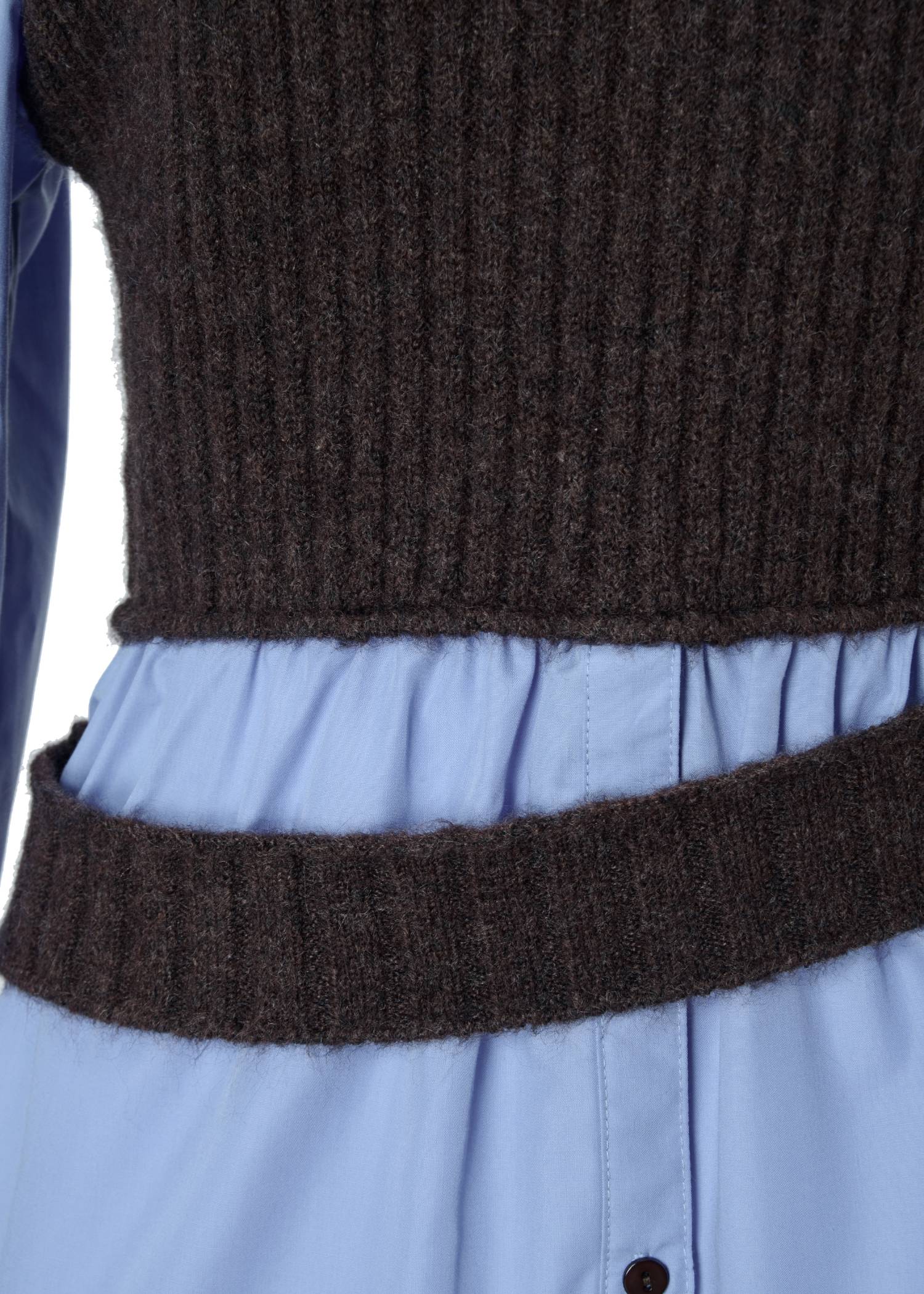 one shoulder knit fold collar docking SH