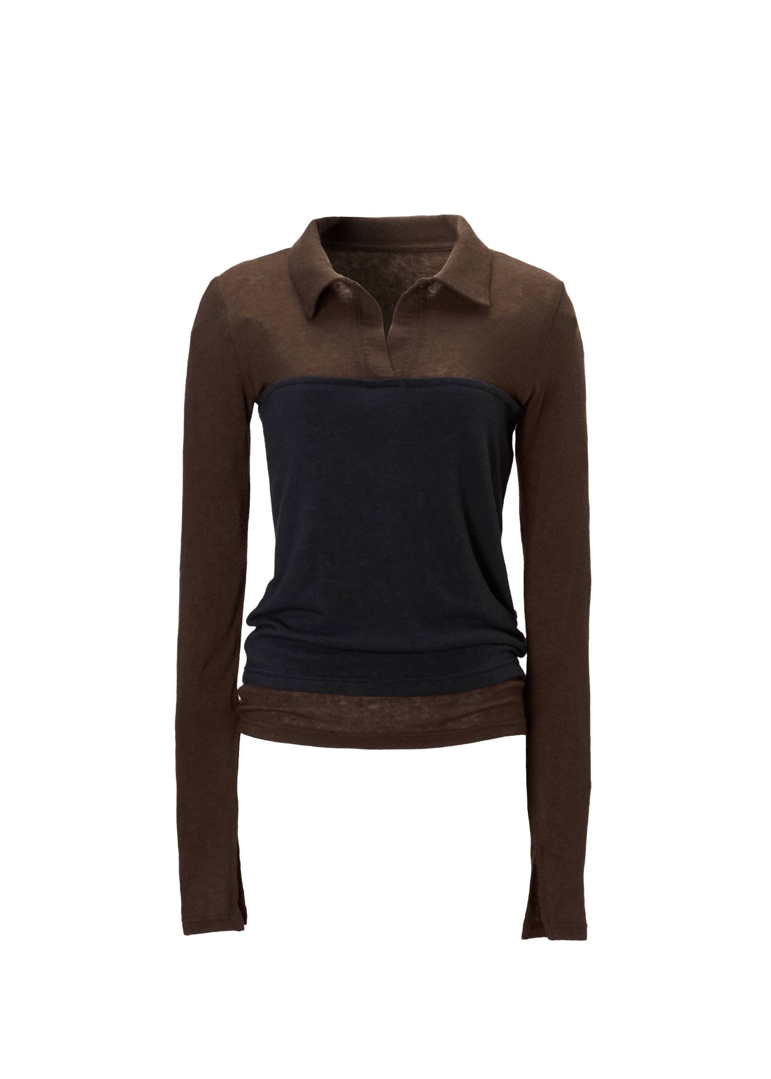 bustier layered skipper collar tops