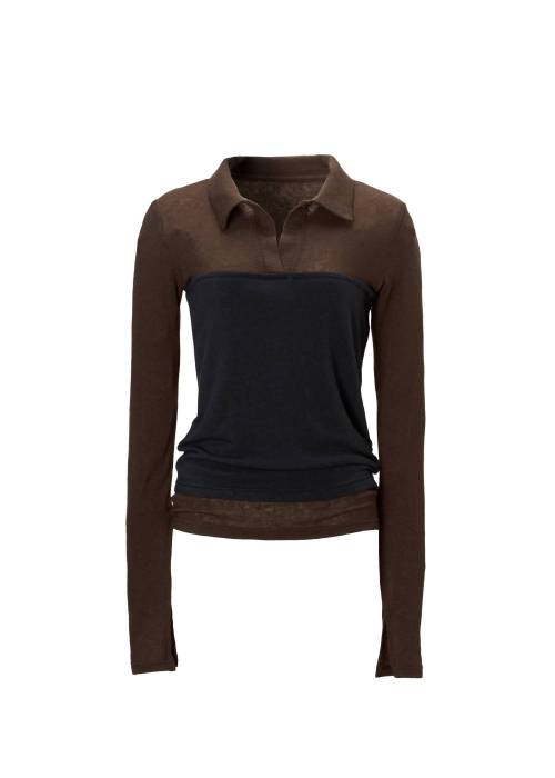 bustier layered skipper collar tops