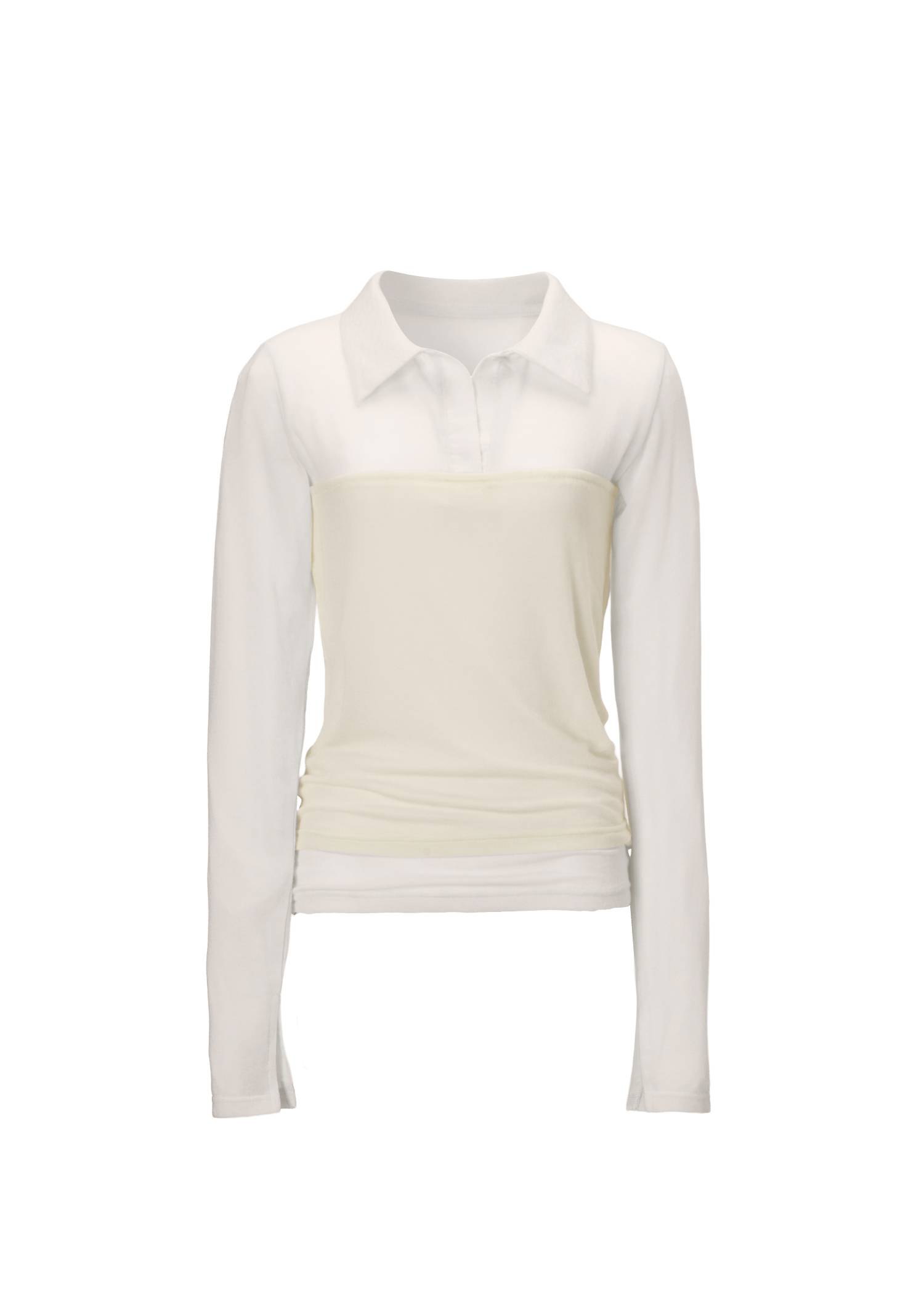 bustier layered skipper collar tops