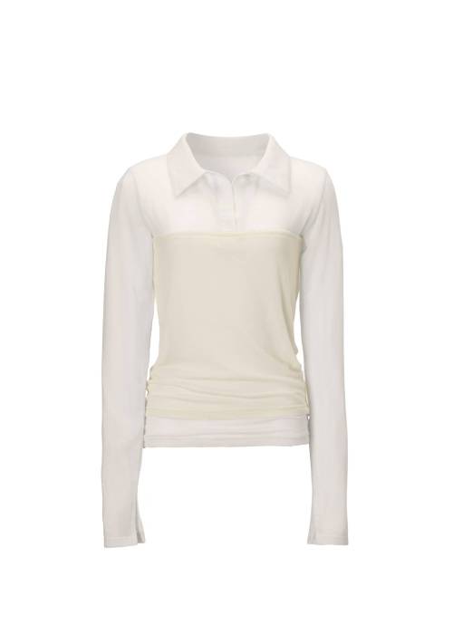 bustier layered skipper collar tops