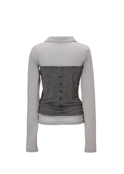 bustier layered skipper collar tops