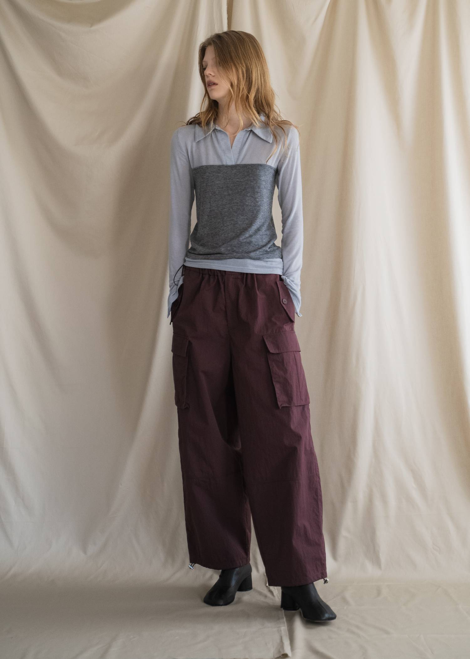 bustier layered skipper collar tops
