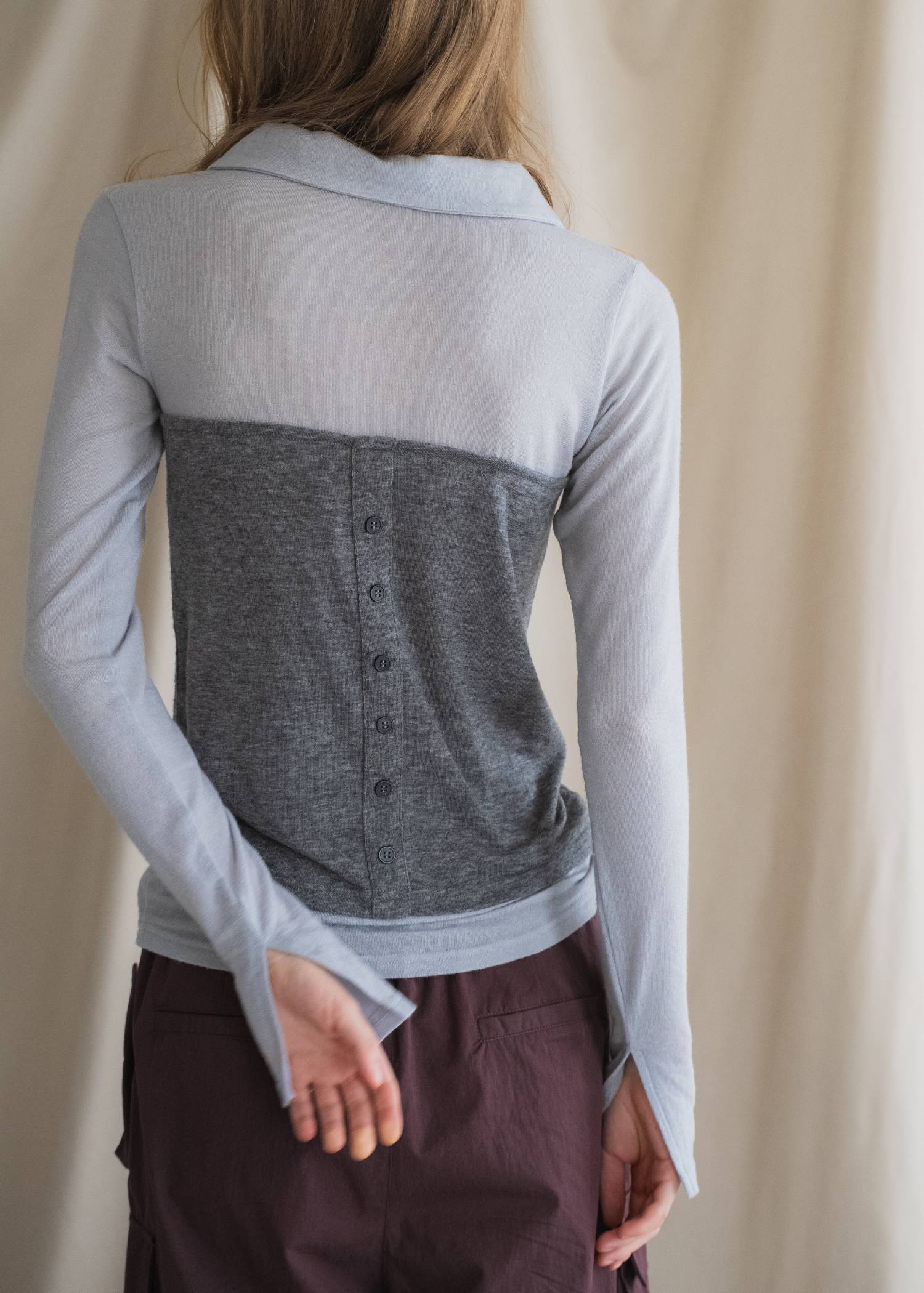 bustier layered skipper collar tops
