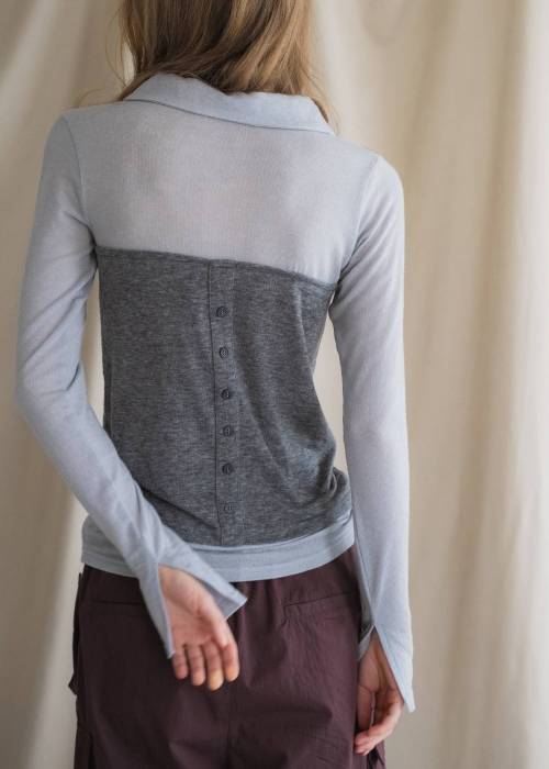 bustier layered skipper collar tops