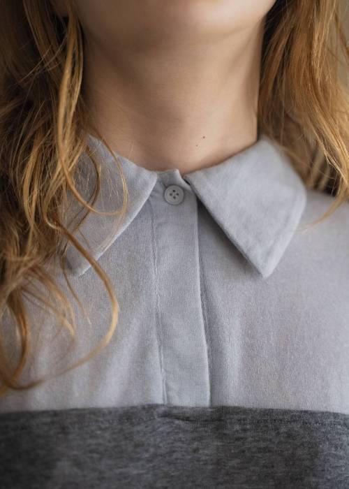 bustier layered skipper collar tops