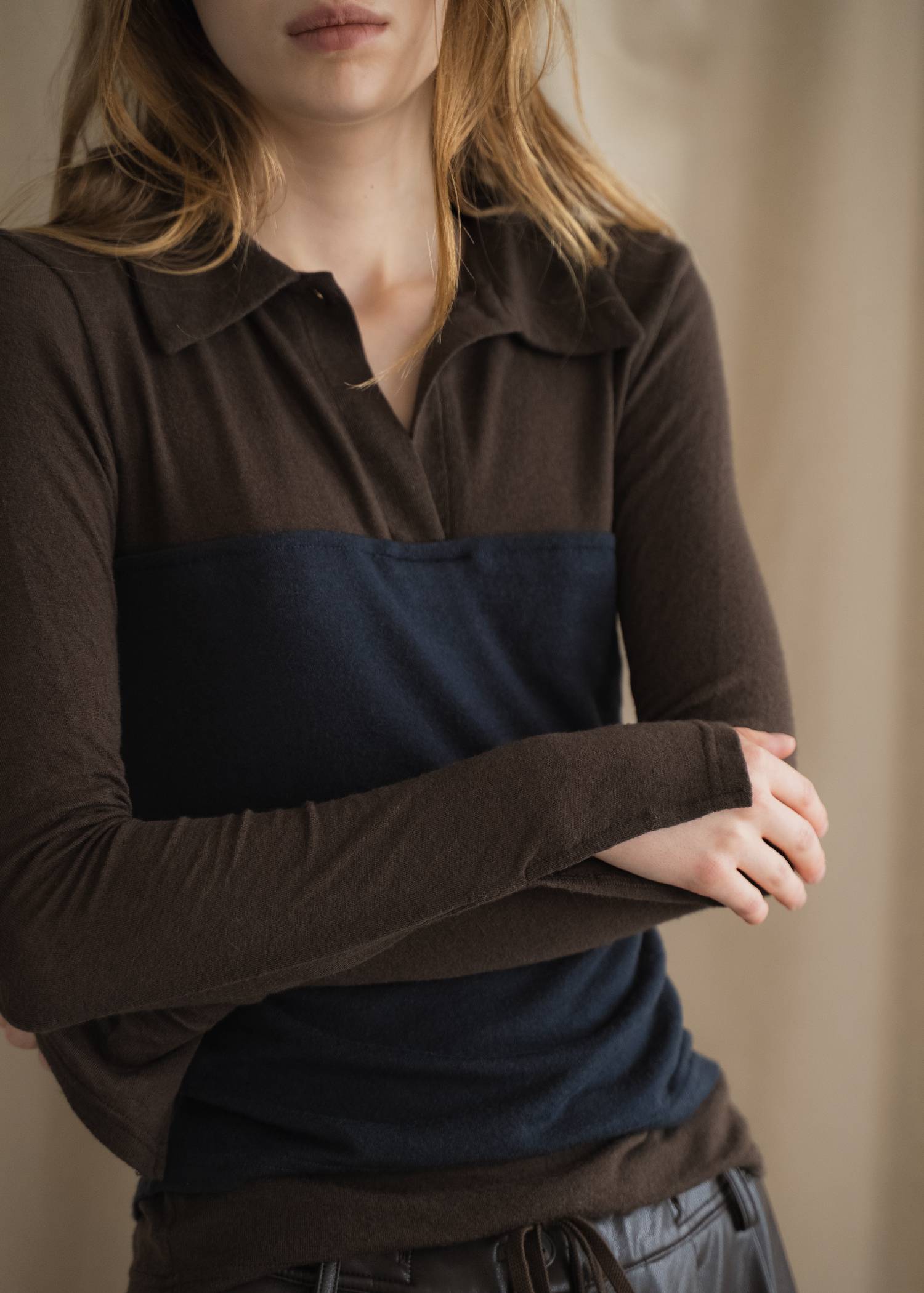bustier layered skipper collar tops
