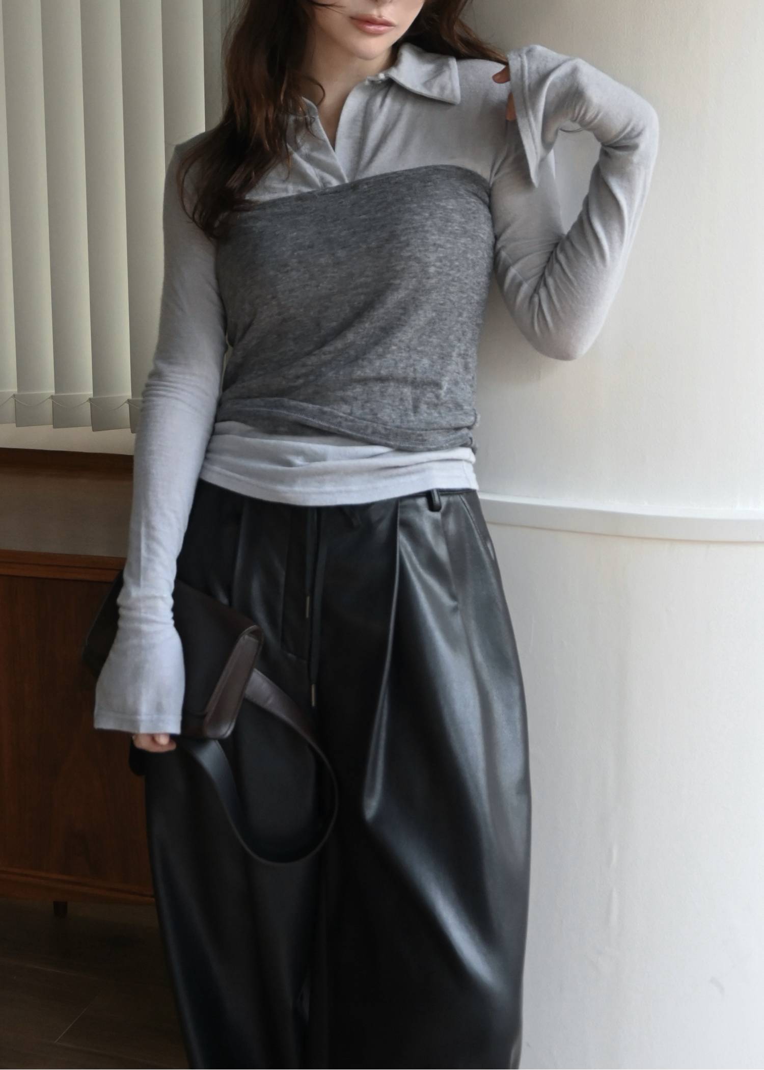 bustier layered skipper collar tops