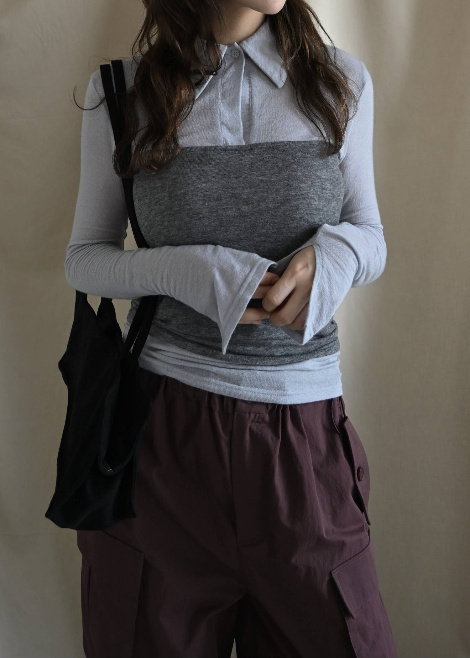 bustier layered skipper collar tops