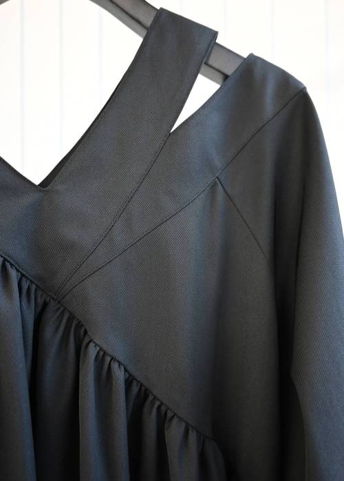 asymmetry open shoulder gather BL