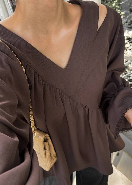 asymmetry open shoulder gather BL