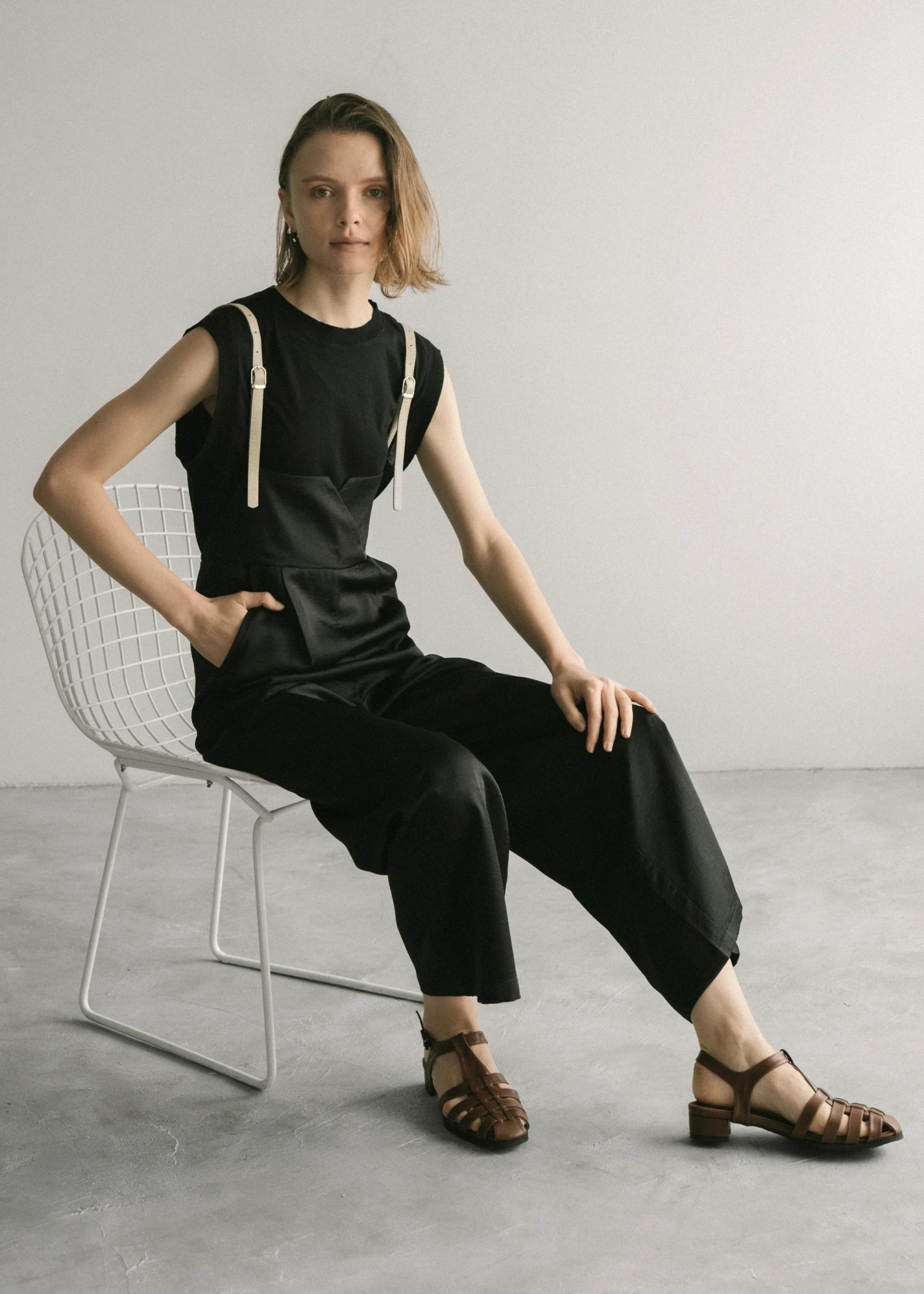 leather suspender satin PT