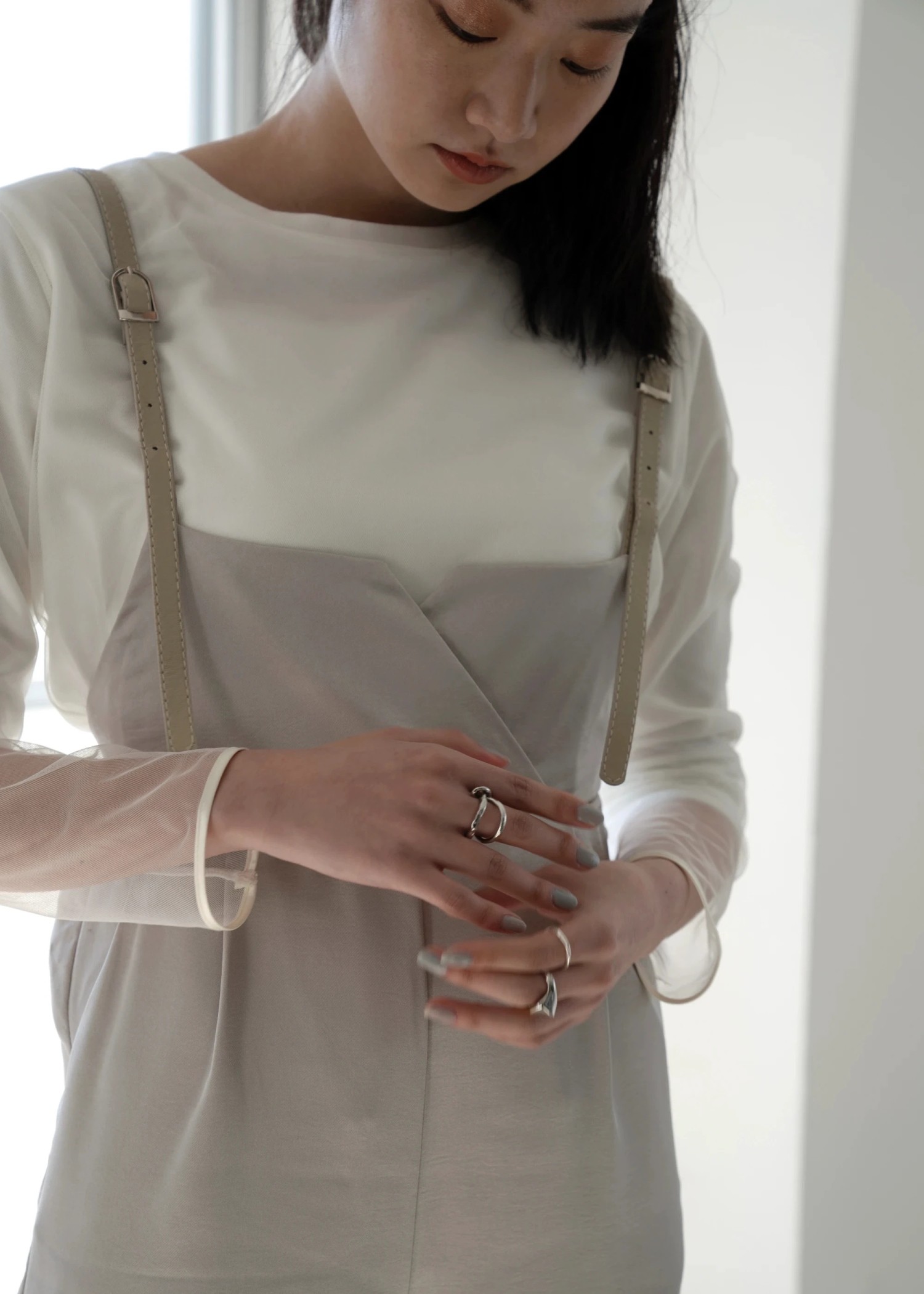 leather suspender satin PT