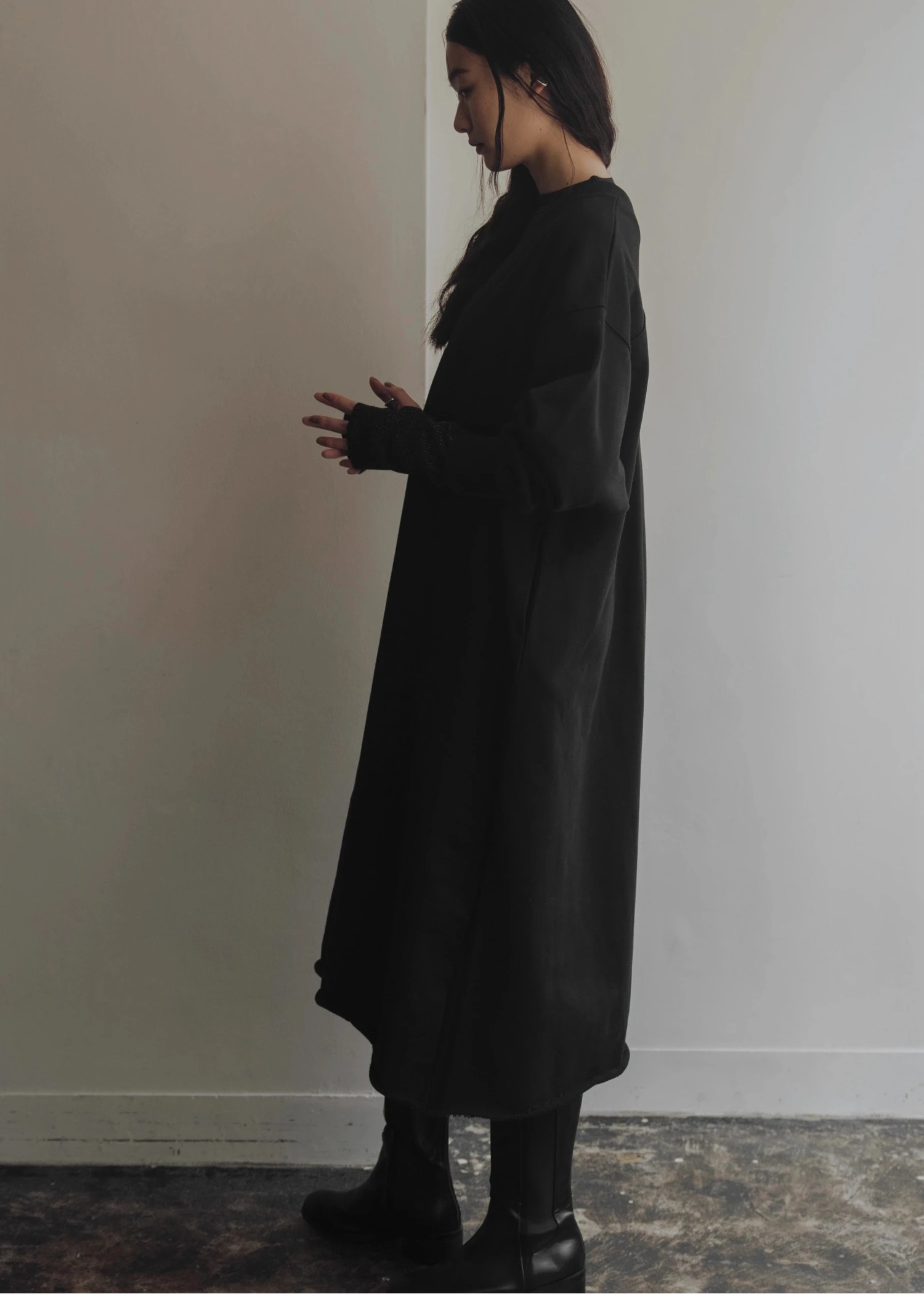 deep v neck 2way sweat OP