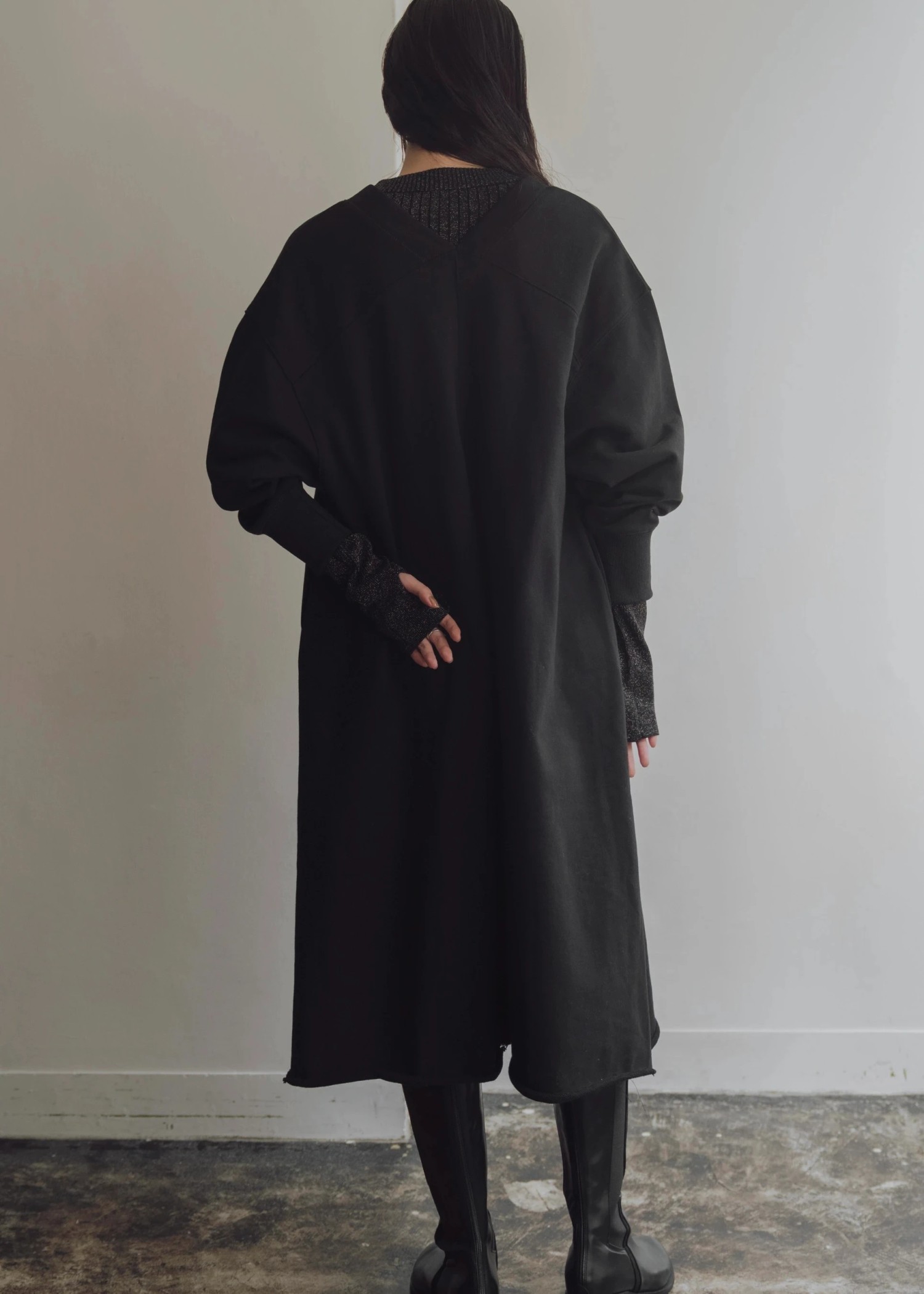 deep v neck 2way sweat OP