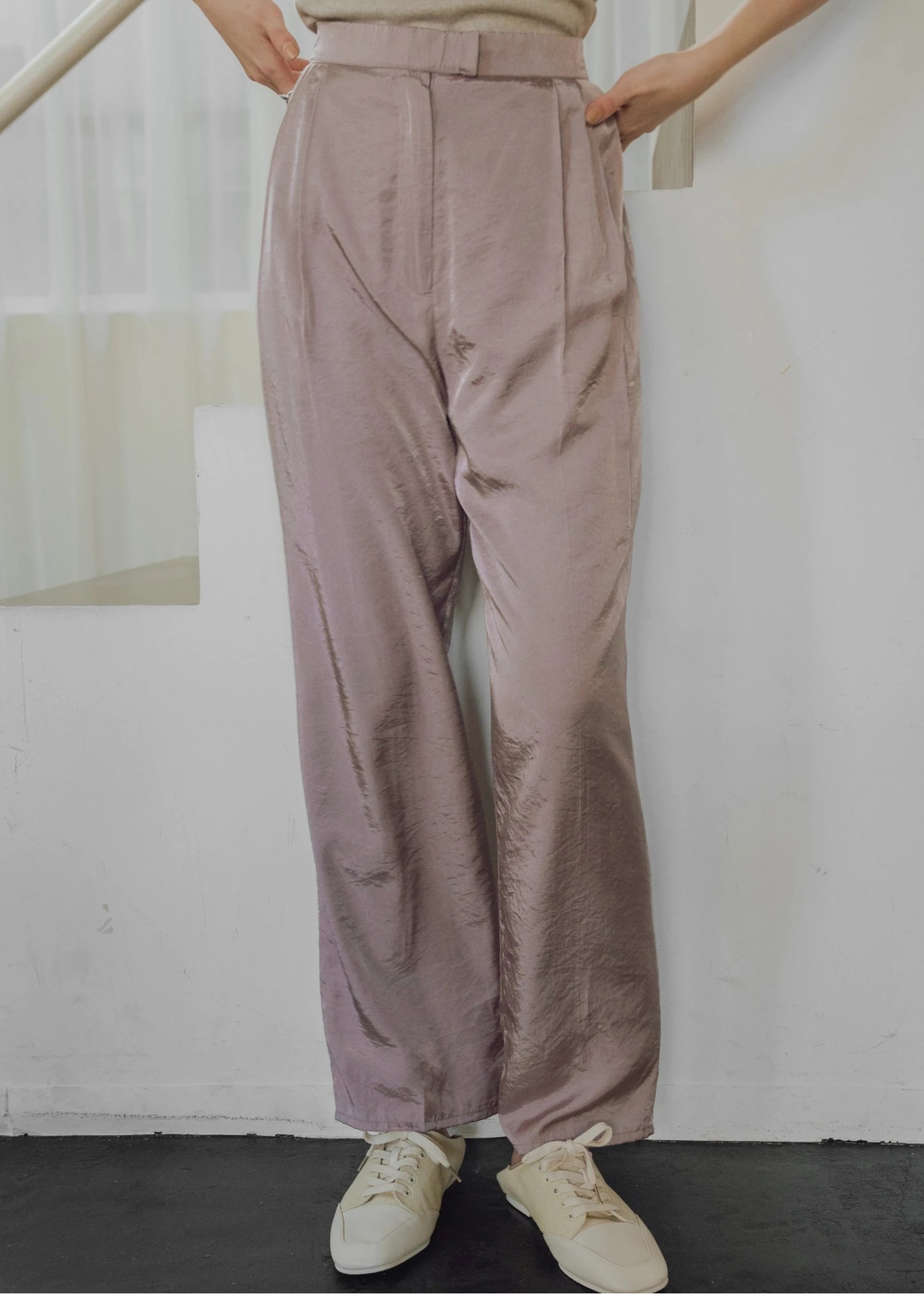 shiny chambray double tuck PT