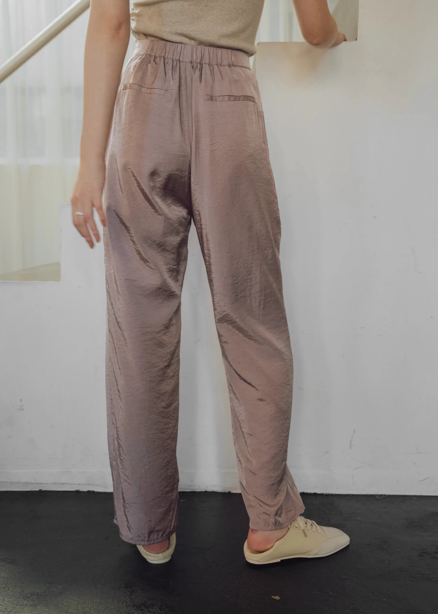 shiny chambray double tuck PT