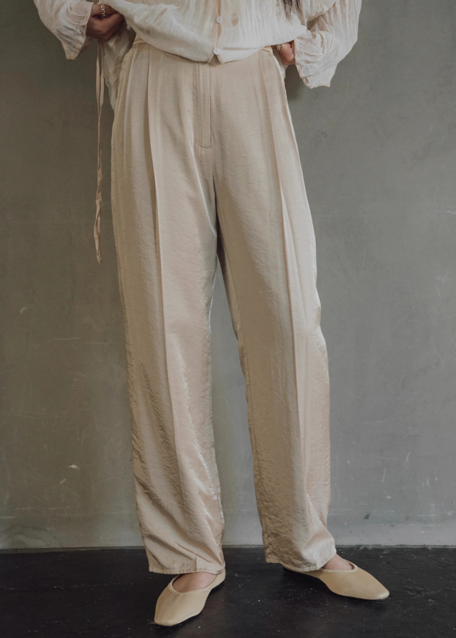 shiny chambray double tuck PT