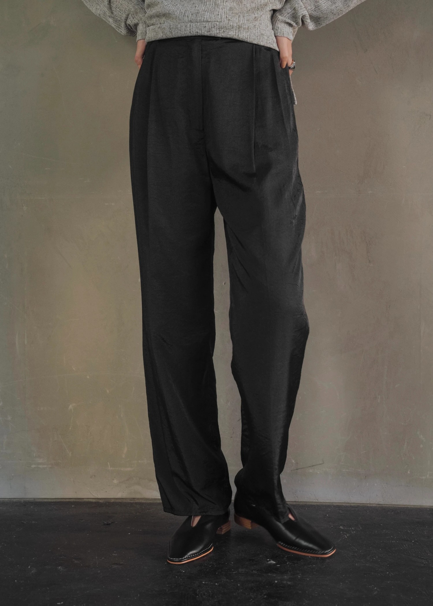 shiny chambray double tuck PT