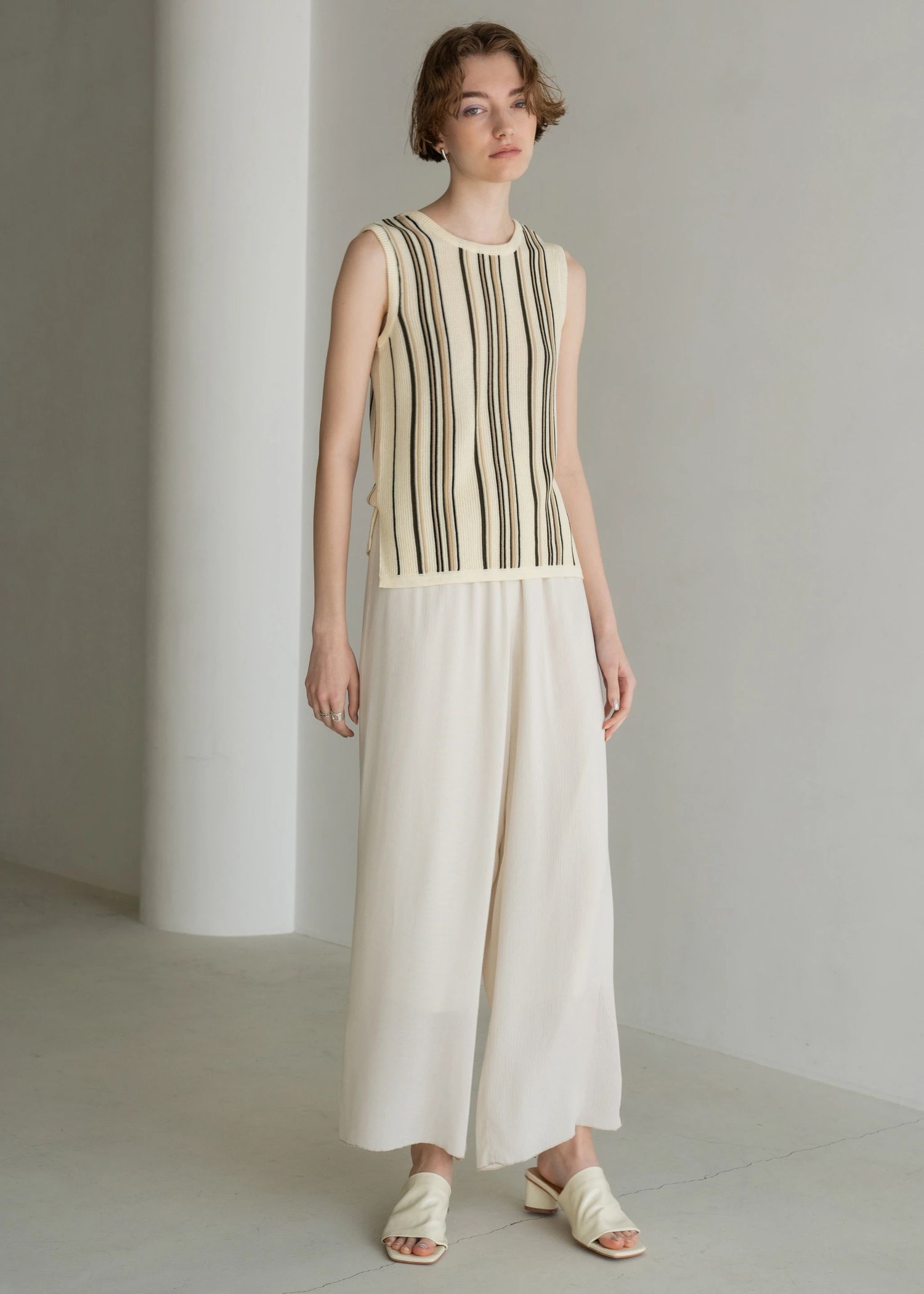 random multi stripe 2way knit tank top