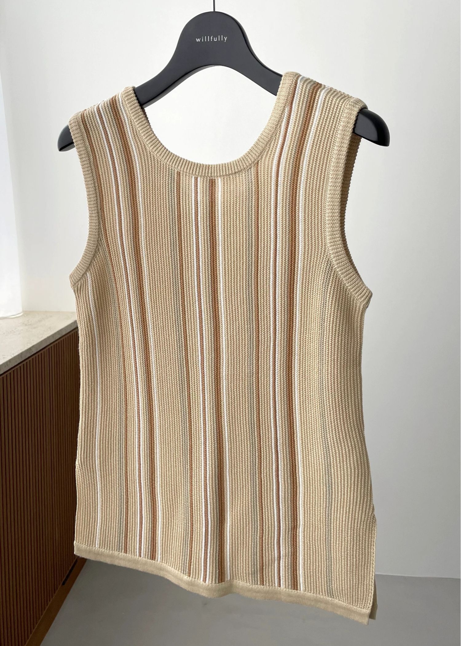 random multi stripe 2way knit tank top