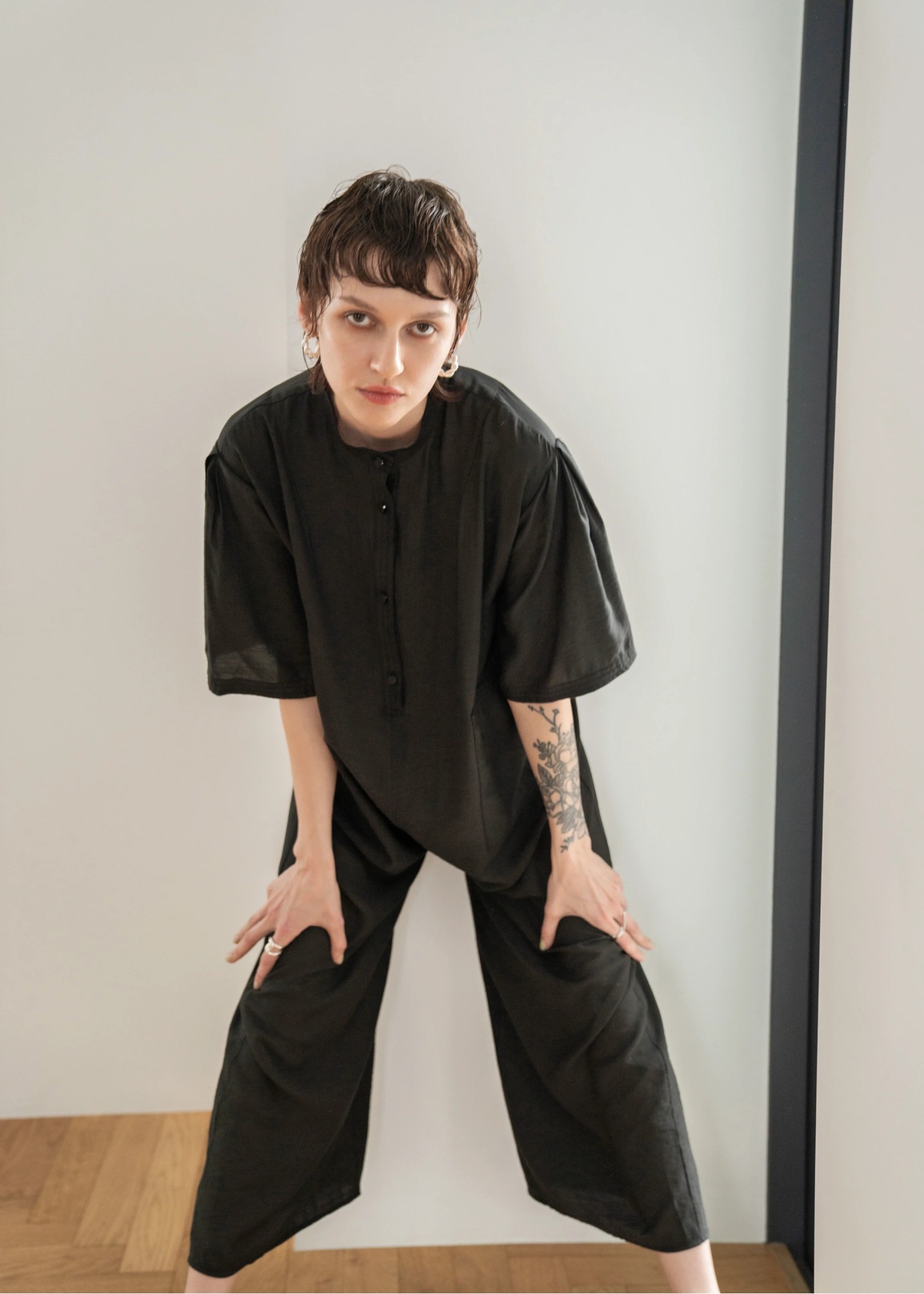 over silhouette slub combinaison