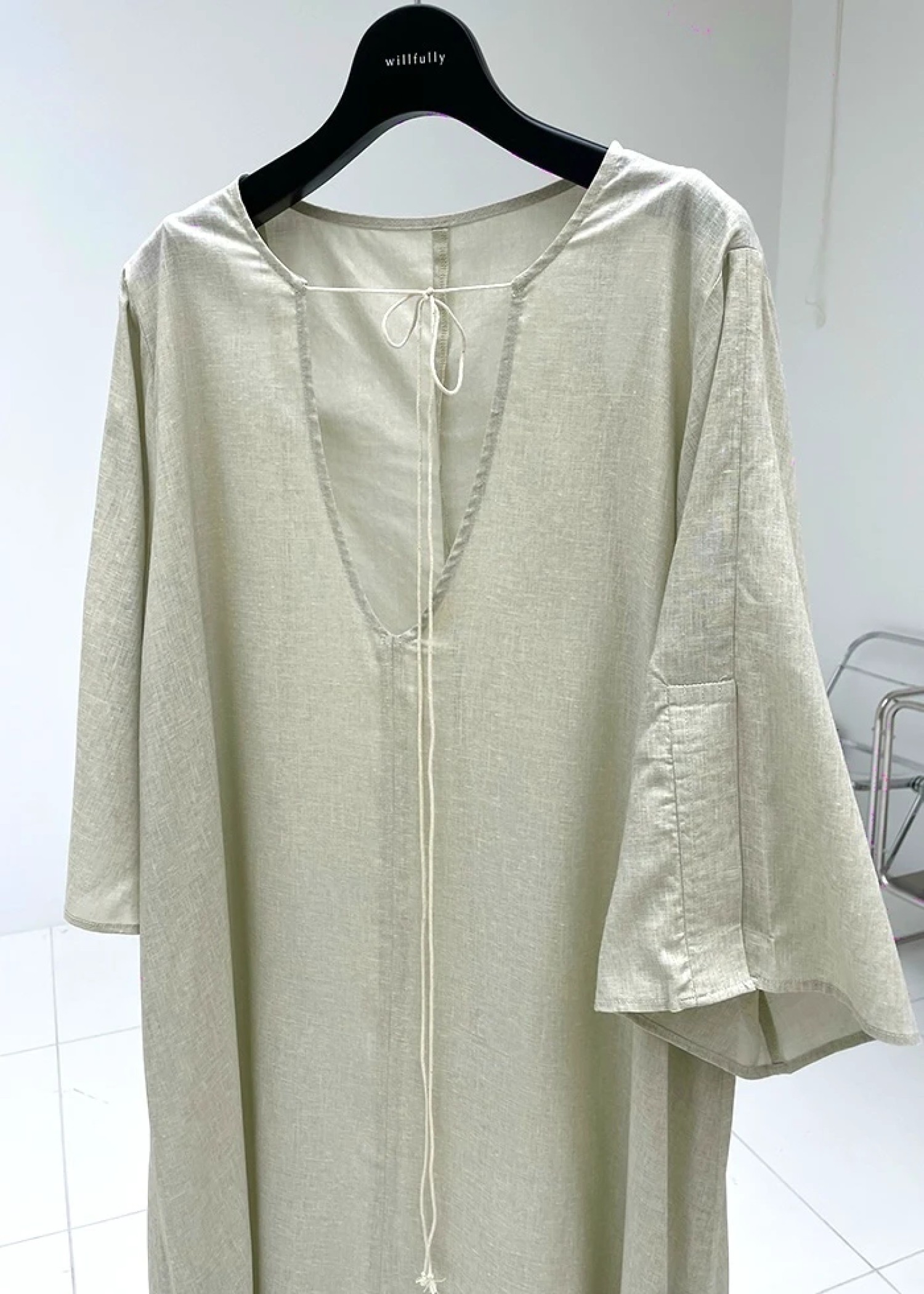 stitch slit mortise panel cord kaftan OP