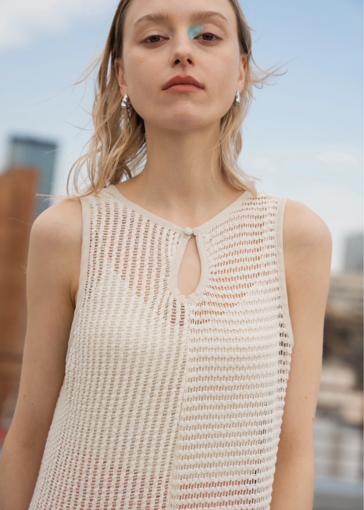 patchwork mesh 2way slit OP