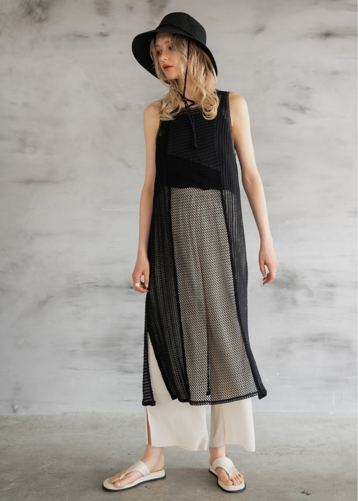 patchwork mesh 2way slit OP
