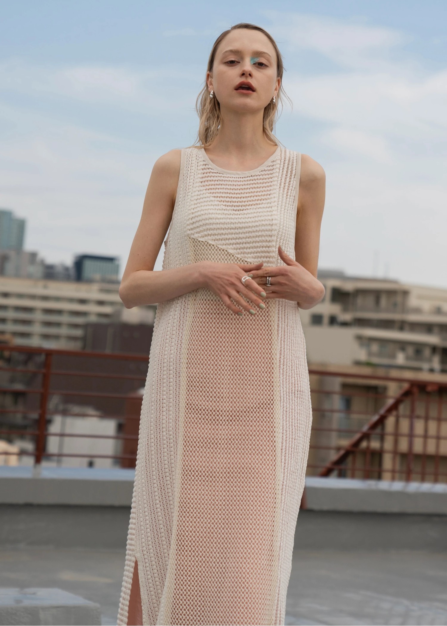 patchwork mesh 2way slit OP